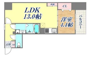 L・Isobe三宮【14階】の間取り