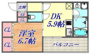 デルファーレ神戸三宮【4階】の間取り