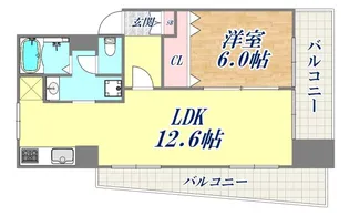 サンシャトー三宮【2階】の間取り
