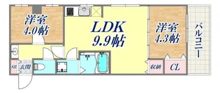 ヴィラコート三宮【3階】の間取り