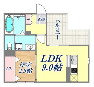 アミソレイユ長田【1階】の間取り