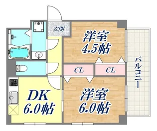 グレイスハイツ東須磨【2階】の間取り