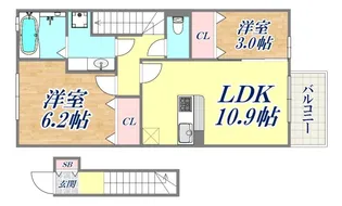 クレールメゾン【2階】の間取り