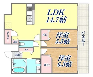 ワコーレ神戸三宮マスターズレジデンス【11階】の間取り
