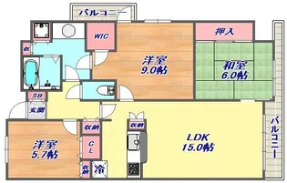 アーデンコート住吉川【6階】の間取り