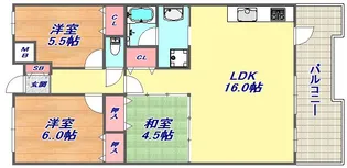 メゾンドカスカード六甲【2階】の間取り