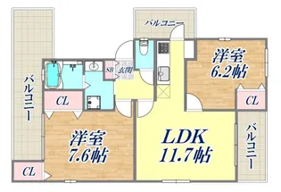 リフュ―ジュ本山【3階】の間取り