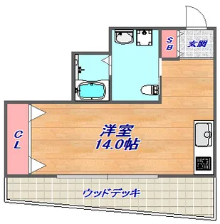 ハイツオークラしのはら【1階】の間取り