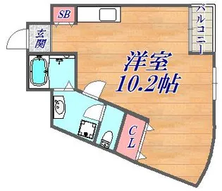 1Kの間取り画像