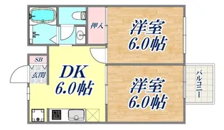 ヴィラ若木【2階】の間取り