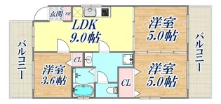 ラムール下三条【4階】の間取り