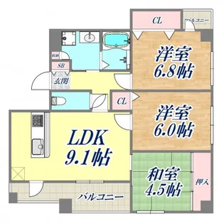 VIVACE長田【4階】の間取り
