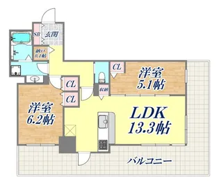 ベイシティタワーズ神戸WEST【12階】の間取り