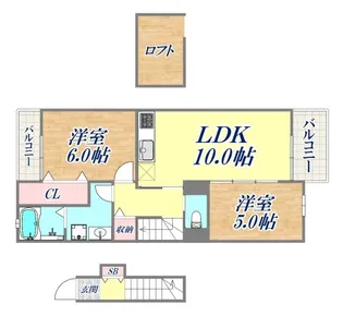 メゾン離宮前1【2階】の間取り