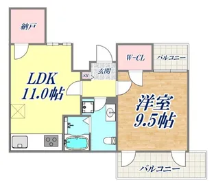 岡本Rd12【1階】の間取り