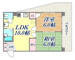 キャッスルハイツ平野【5階】の間取り