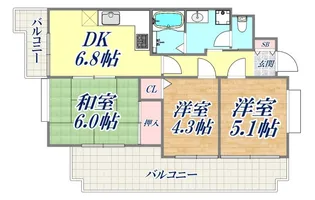 ライオンズマンション生田川東【2階】の間取り
