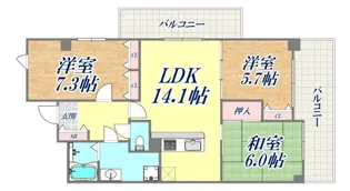 神戸シフレ雲雀ヶ丘【3階】の間取り