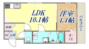 メゾンエトワール神戸中道通【2階】の間取り