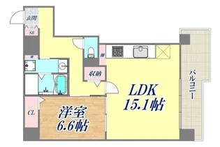 L・Isobe三宮【14階】の間取り