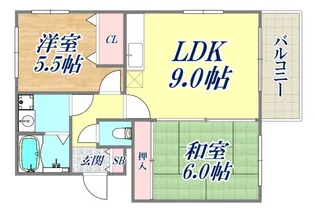 へーベルメゾン上祇園【1階】の間取り