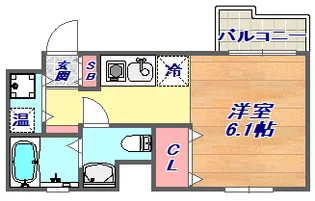 ソバーレ六甲道【201号室】の間取り