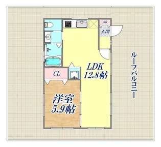 ラムール下三条【5階】の間取り