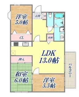 カルム湊川【6階】の間取り