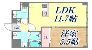 中山手ミオ壱番館【1階】の間取り