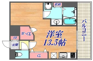 プレジール三ノ宮【2階】の間取り