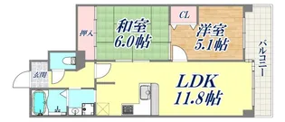グリーンコーポ夢野【6階】の間取り