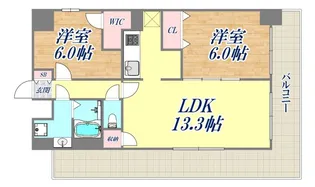 レジディア神戸三宮プレイス【8階】の間取り