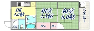 甲南灘コーポラス【4階】の間取り