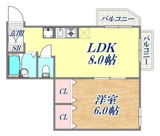 ときわ上筒井レクラン【5階】の間取り