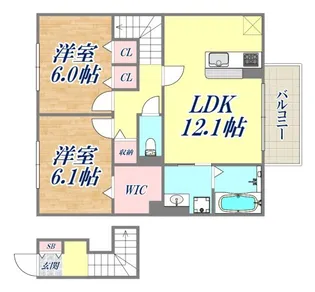 コンフォール赤坂【2階】の間取り