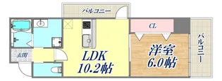 ウィングコート小松【6階】の間取り