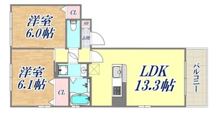コットンプレイス【3階】の間取り