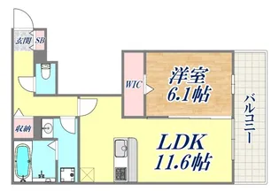 ザ・アパートメント谷上【1階】の間取り