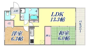 フレーブフレール【4階】の間取り