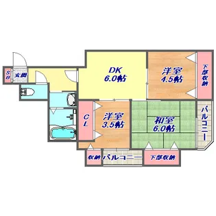 フェイバーハイツ【5階】の間取り