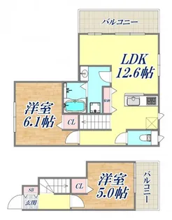 グルーブメゾン須磨離宮【2階】の間取り
