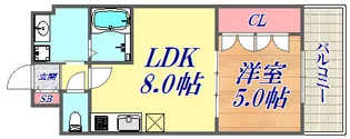 ラフィーノ山手【5階】の間取り