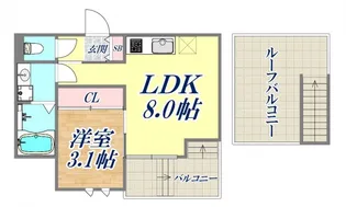 GRANDTIC RESIDENCE湊川公園【2階】の間取り