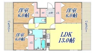 グリーンレジデンス須磨【2階】の間取り