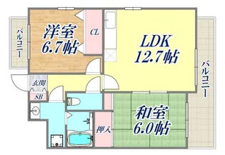 ドミール八雲【6階】の間取り