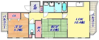 アゼリア六甲【2階】の間取り