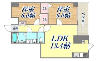 エステムプラザ神戸水木通グランクロス【11階】の間取り