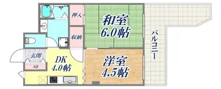 マンション指月【4階】の間取り