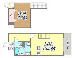 プレジール三ノ宮Ⅲ【9階】の間取り