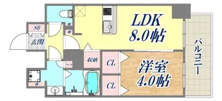 プレサンスジェネ新神戸ステーションフロント【9階】の間取り